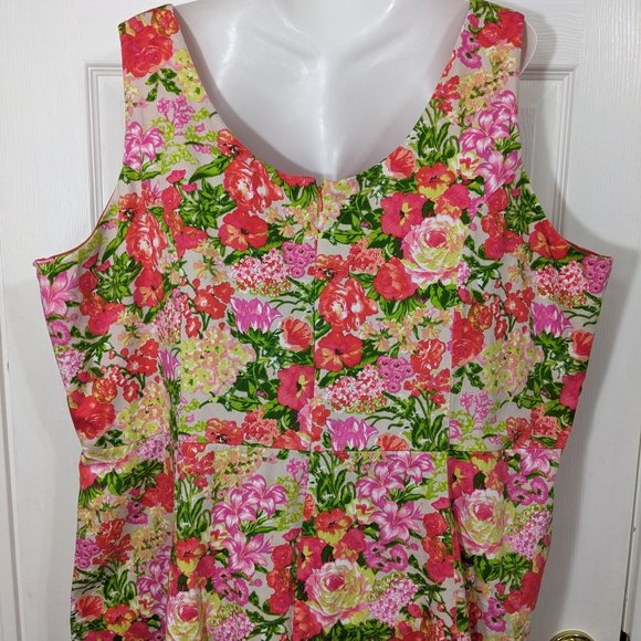 Tiana B Multi-Colored Floral Sleeveless Fit & Flare Midi Dress - size 24W - Picture 7 of 11